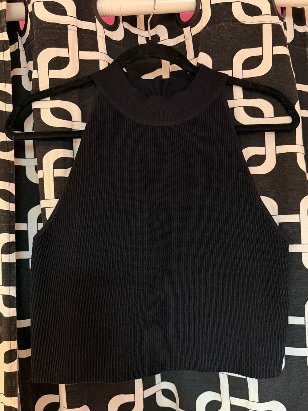 Black Babaton Sculpt Knit Mock Neck Top